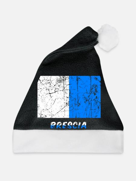 Brescia flag Flagge Fahne Flagge Bandera Drapeau - Weihnachtsmütze - Schwarz/Weiß - Vorne