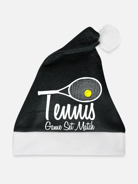 Tennis Match Tennisspieler Geschenk Hobby - Weihnachtsmütze - Schwarz/Weiß - Vorne