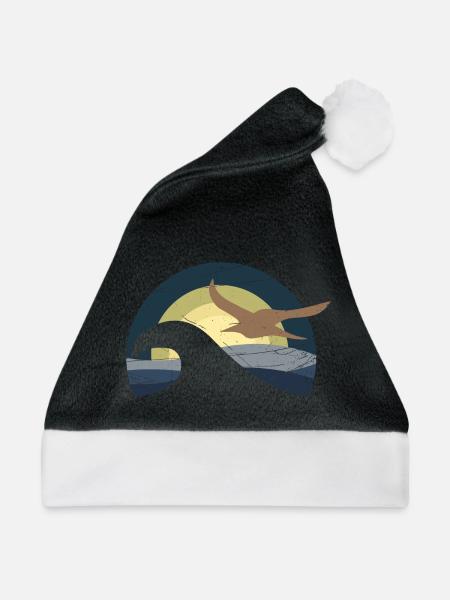 Möwe am Meer - Weihnachtsmütze - Schwarz/Weiß