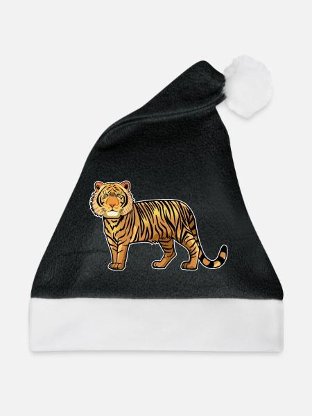 Ein Tiger - Weihnachtsmütze - Schwarz/Weiß