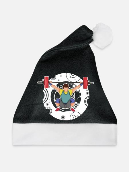 Gewichtheben - Reißen - Stoßen - Gewichtheber - Weihnachtsmütze - Schwarz/Weiß
