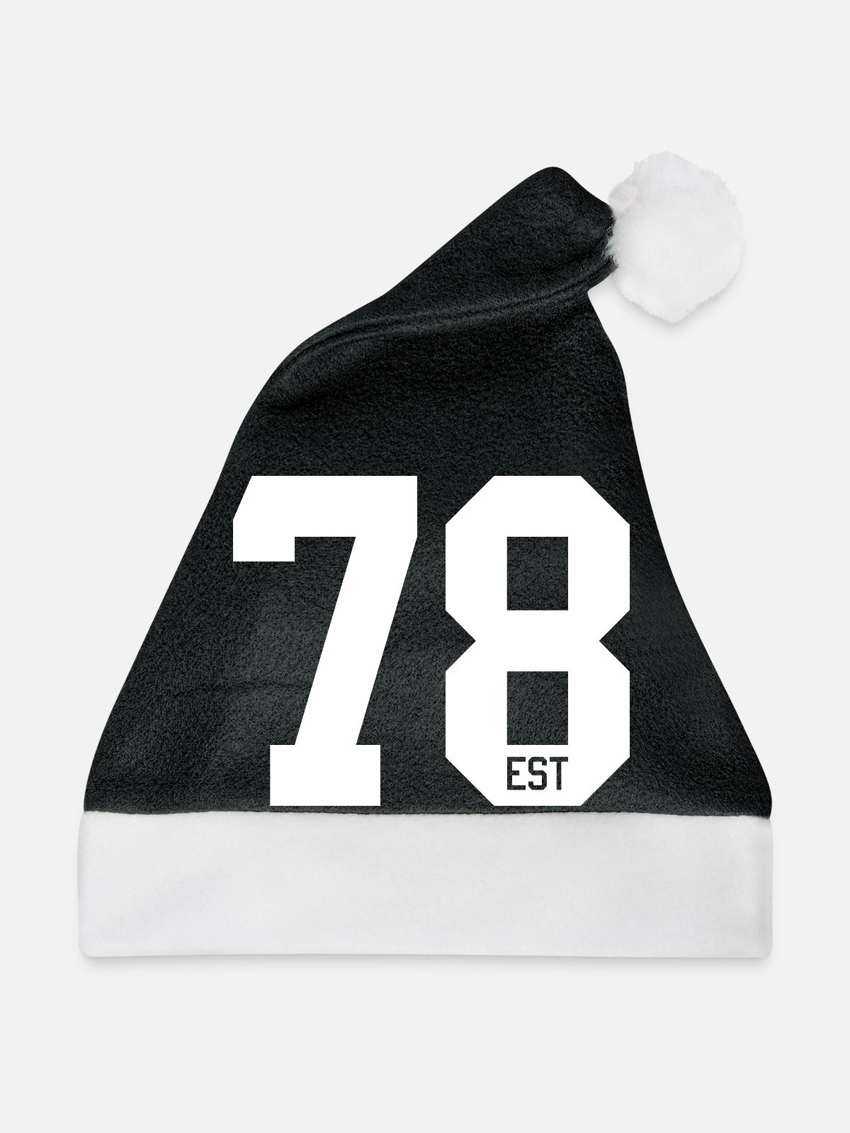 78 EST Bold Typography - Weihnachtsmütze - Schwarz/Weiß - Vorne