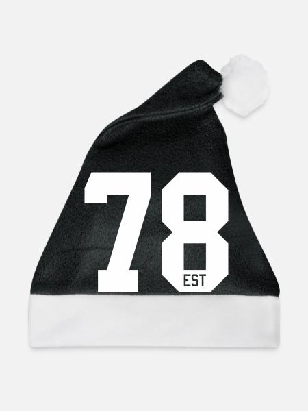 78 EST Bold Typography - Weihnachtsmütze - Schwarz/Weiß - Vorne