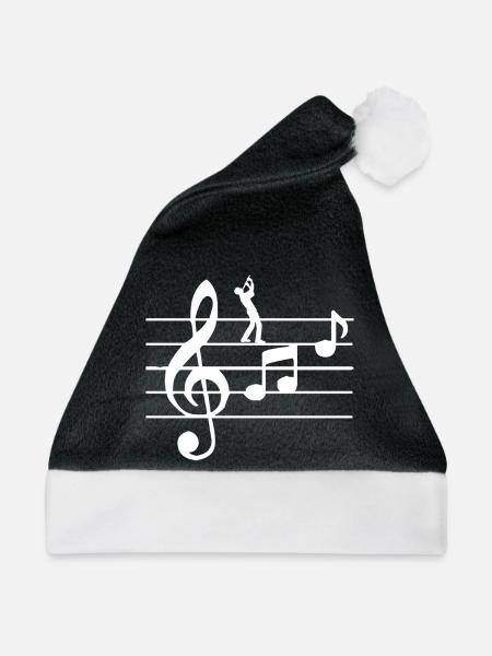 Flöte Blasinstrumente - Weihnachtsmütze - Schwarz/Weiß - Vorne