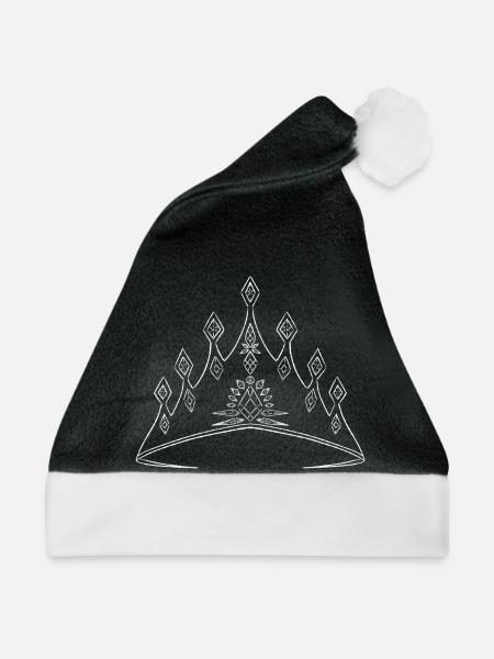 Elegante Krone mit geometrischem Muster - Weihnachtsmütze - Schwarz/Weiß