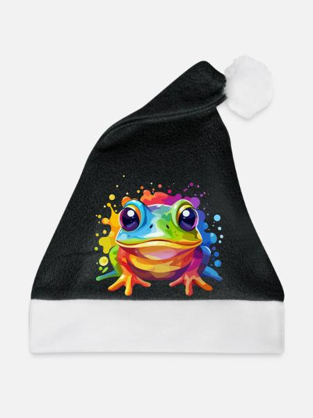 Frosch Design bunt - Weihnachtsmütze - Schwarz/Weiß