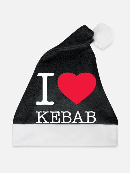 I LOVE KEBAB - Weihnachtsmütze - Schwarz/Weiß