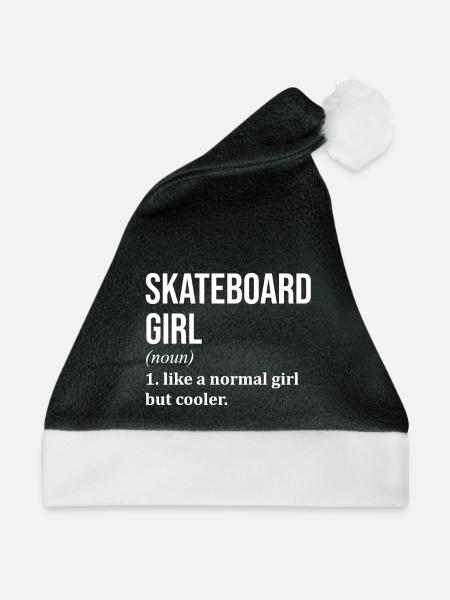 Skateboard Skateboard Skateboard - Weihnachtsmütze - Schwarz/Weiß - Vorne