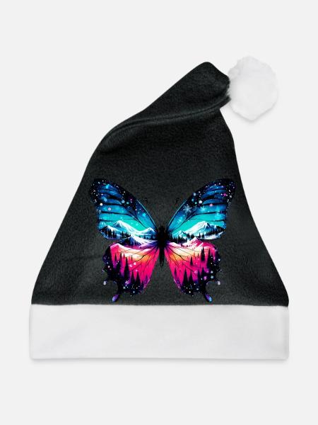 Schmetterling - Weihnachtsmütze - Schwarz/Weiß