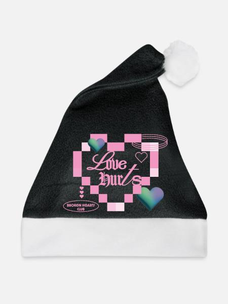Liebe tut weh - Weihnachtsmütze - Schwarz/Weiß