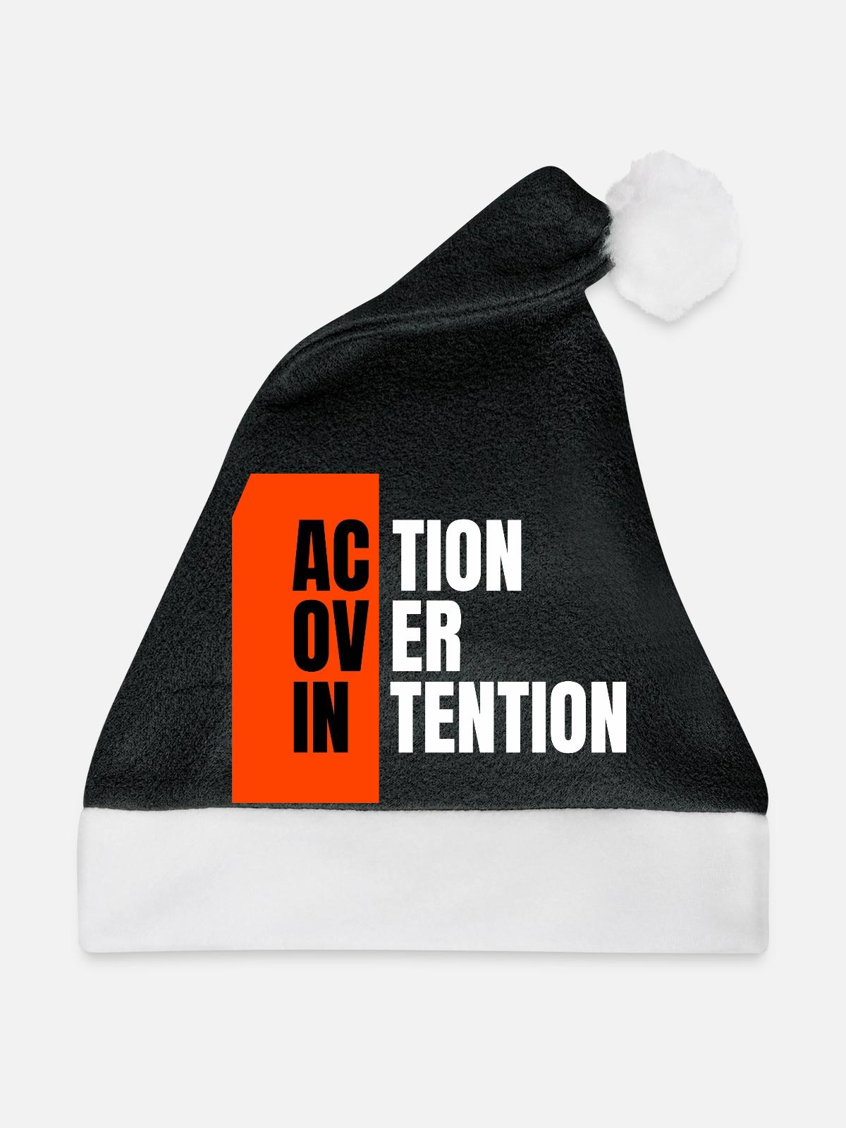 Action over intention. - Weihnachtsmütze - Schwarz/Weiß - Vorne