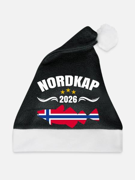 Nordkap 2026 - Weihnachtsmütze - Schwarz/Weiß - Vorne