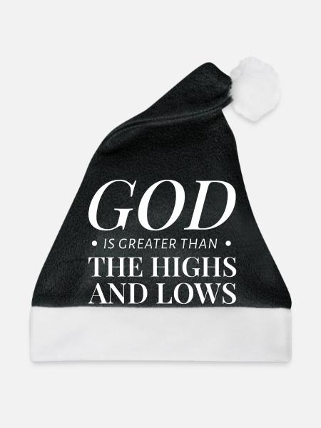 Gott Spruch Sprüche - Weihnachtsmütze - Schwarz/Weiß - Vorne