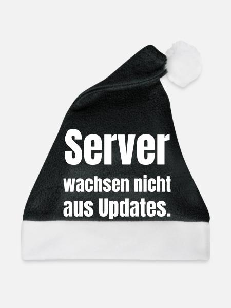 Server wachsen nicht aus Updates. - Weihnachtsmütze - Schwarz/Weiß - Vorne