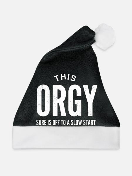 Diese Orgie beginnt wirklich langsam - Weihnachtsmütze - Schwarz/Weiß - Vorne