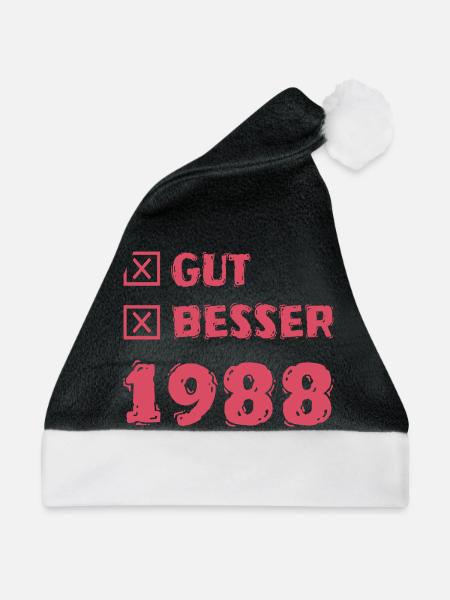 Besser 1988 - Weihnachtsmütze - Schwarz/Weiß