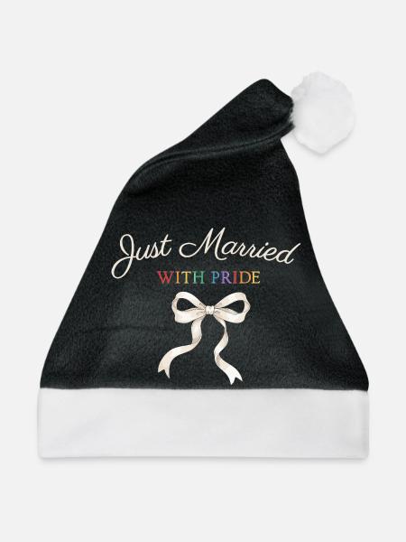 Just Married Pride Schleife - Weihnachtsmütze - Schwarz/Weiß