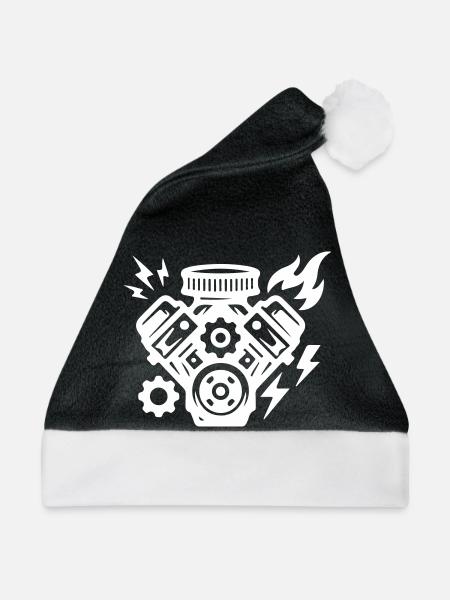 Motor Tuning Symbol - Weihnachtsmütze - Schwarz/Weiß