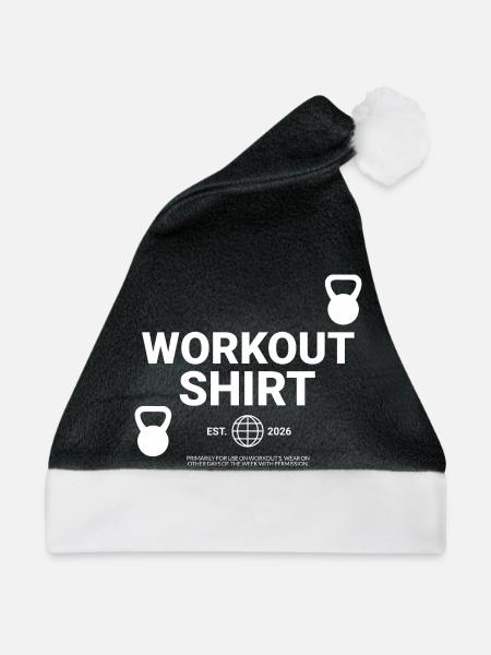 Workout Shirt - Weihnachtsmütze - Schwarz/Weiß