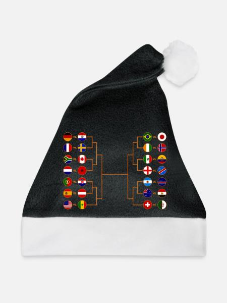 Globale Flaggen-Bracket - Weihnachtsmütze - Schwarz/Weiß