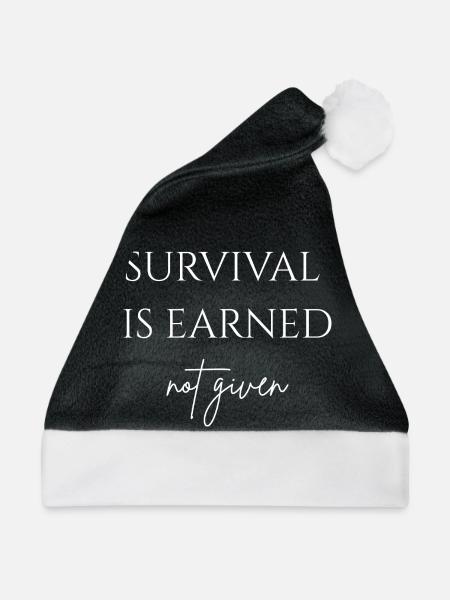 Survival is earned - Weihnachtsmütze - Schwarz/Weiß - Vorne