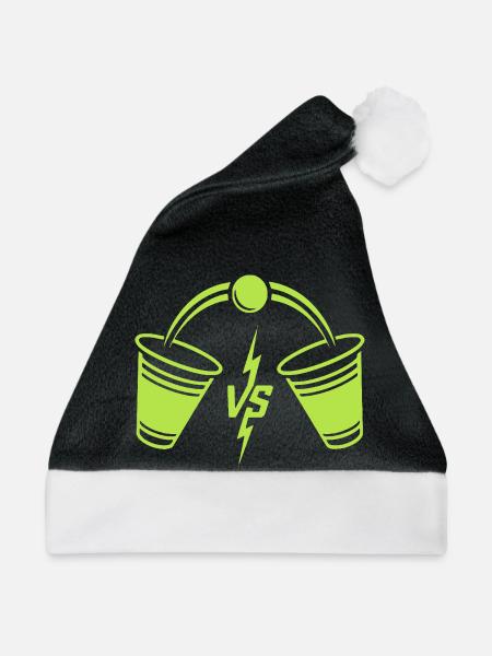Beer Pong Duell - Weihnachtsmütze - Schwarz/Weiß