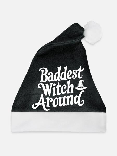 Baddest Witch Around - Weihnachtsmütze - Schwarz/Weiß - Vorne