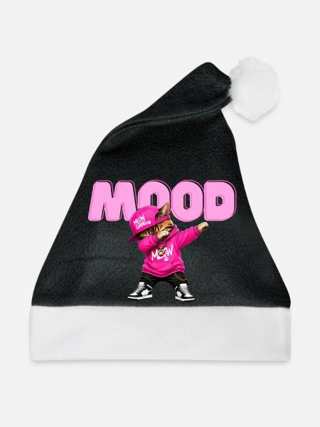 Mood Katze - Weihnachtsmütze - Schwarz/Weiß