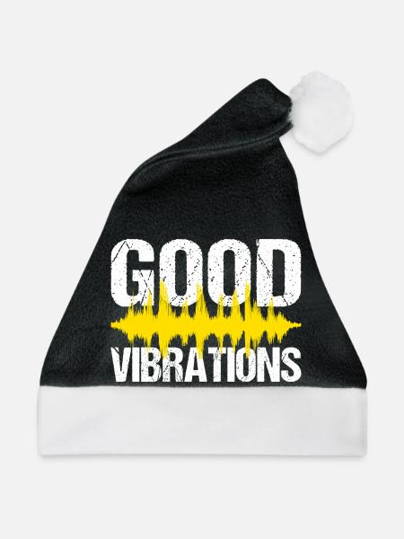 Good Vibrations Music Party - Weihnachtsmütze - Schwarz/Weiß - Vorne