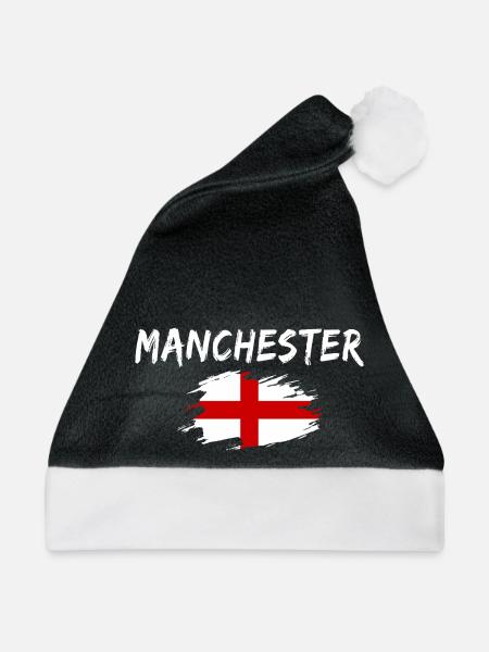 Manchester England - Weihnachtsmütze - Schwarz/Weiß