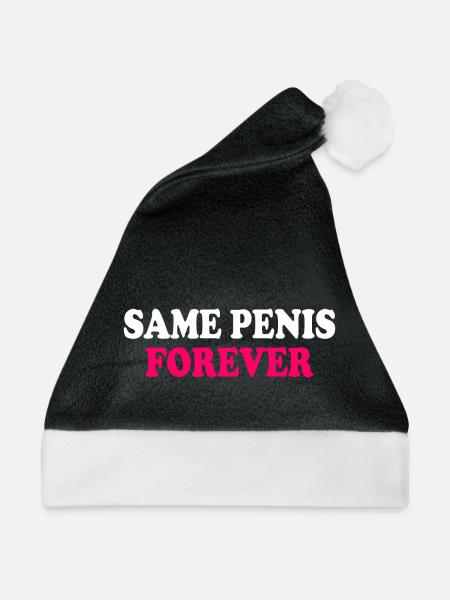 Same penis forever - Weihnachtsmütze - Schwarz/Weiß - Vorne