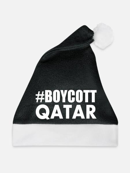 Boycott qatar - Weihnachtsmütze - Schwarz/Weiß - Vorne