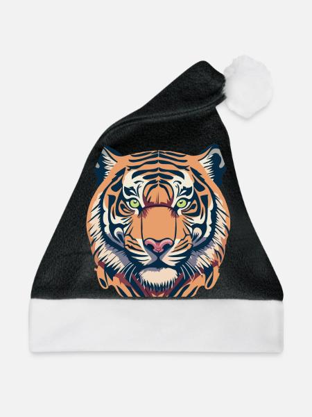 Tiger / König / Dschungel - Weihnachtsmütze - Schwarz/Weiß