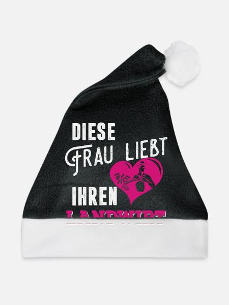 Diese Frau liebt Ihren Landwirt - Weihnachtsmütze - Schwarz/Weiß - Vorne