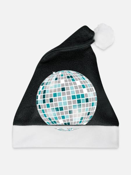 Diskokugel - Weihnachtsmütze - Schwarz/Weiß - Vorne