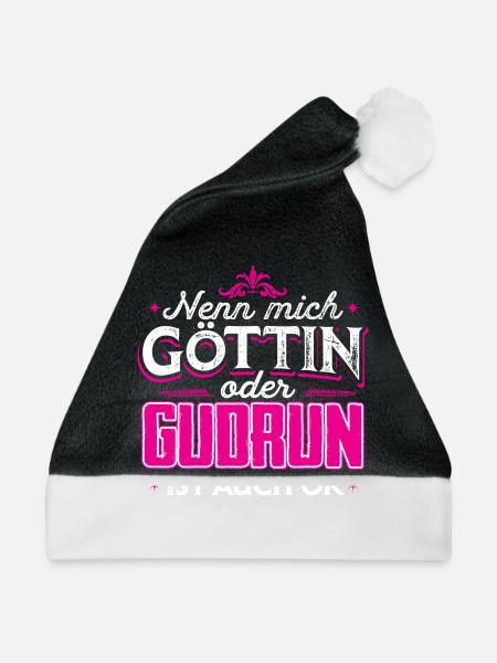 GUDRUN - Göttin - Weihnachtsmütze - Schwarz/Weiß