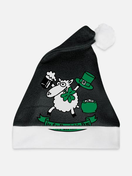 st_pattricks_sheep_b - Weihnachtsmütze - Schwarz/Weiß