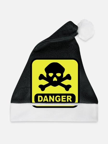Danger Totenkopf - Weihnachtsmütze - Schwarz/Weiß