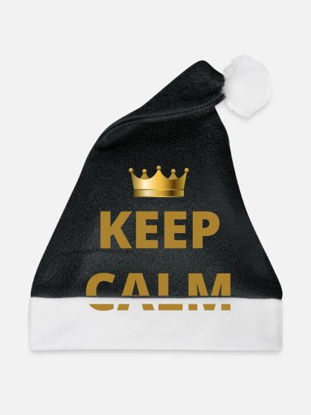 Keep Calm Crown - Weihnachtsmütze - Schwarz/Weiß