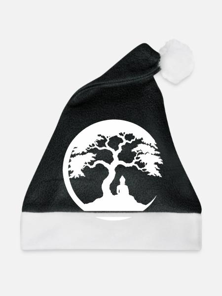 Buddha, Zen-Kreis - Weihnachtsmütze - Schwarz/Weiß - Vorne