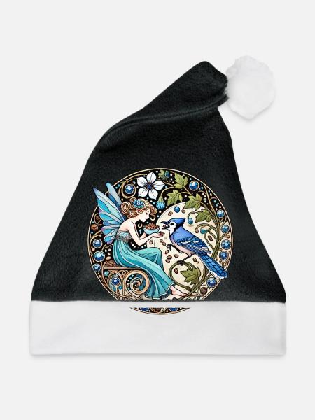 Blauhäher Fee - Weihnachtsmütze - Schwarz/Weiß