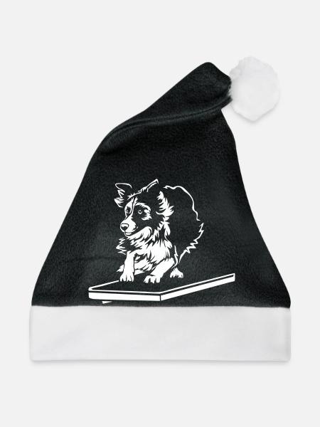 Border Collie "Black Edition" - Weihnachtsmütze - Schwarz/Weiß