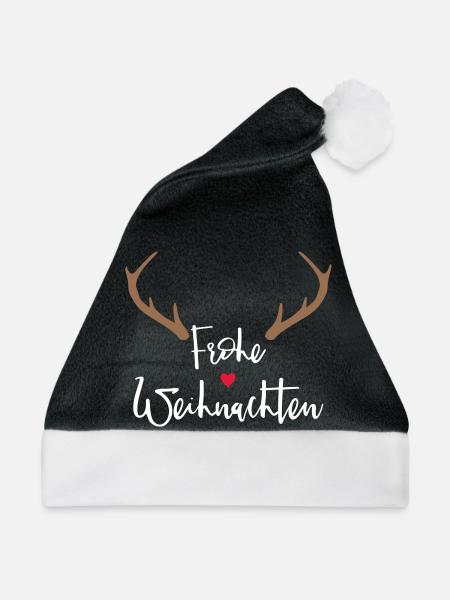Frohe Weihnachten Rentier Geweih Dekoration - Weihnachtsmütze - Schwarz/Weiß