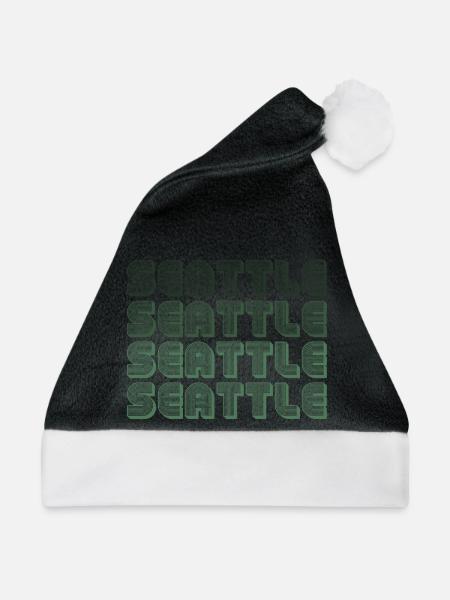 Seattle Blockgrid Muster - Weihnachtsmütze - Schwarz/Weiß
