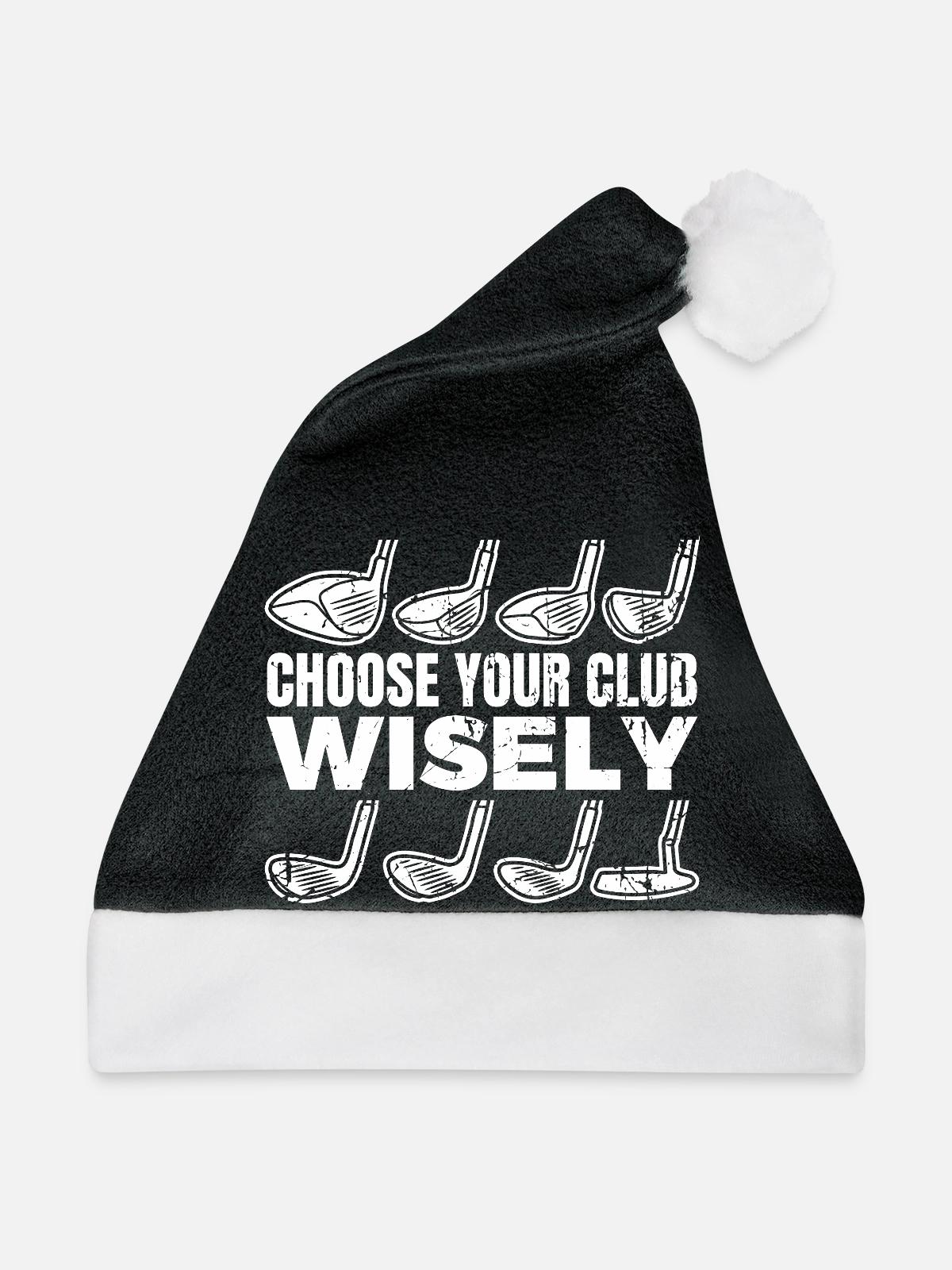 Wähle deinen Golfschläger - Weihnachtsmütze - Schwarz/Weiß - Vorne