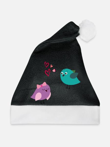 Vogelliebe, Love - Weihnachtsmütze - Schwarz/Weiß