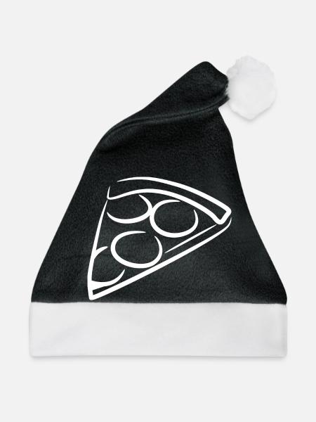 Pizza Skizze - Weihnachtsmütze - Schwarz/Weiß