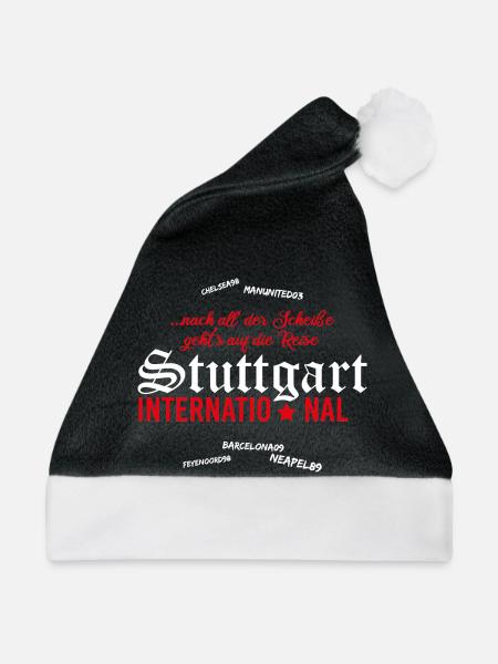 Fußball Stuttgart International - Weihnachtsmütze - Schwarz/Weiß - Vorne