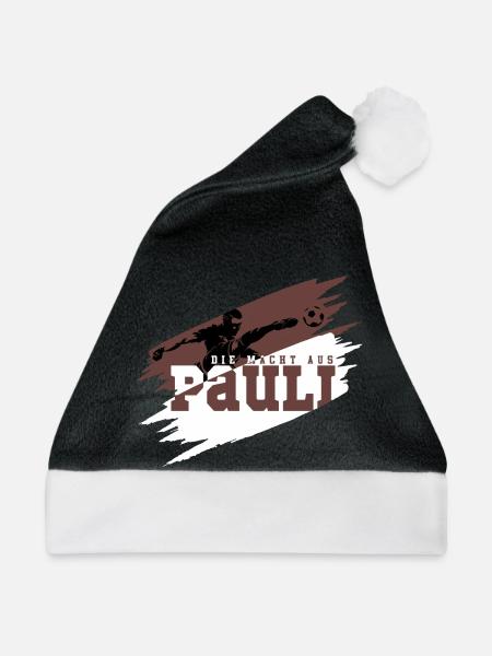 Fussballfans Pauli Die Macht aus dem Norden - Weihnachtsmütze - Schwarz/Weiß - Vorne
