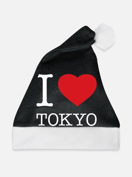I LOVE TOKYO - Weihnachtsmütze - Schwarz/Weiß - Vorne